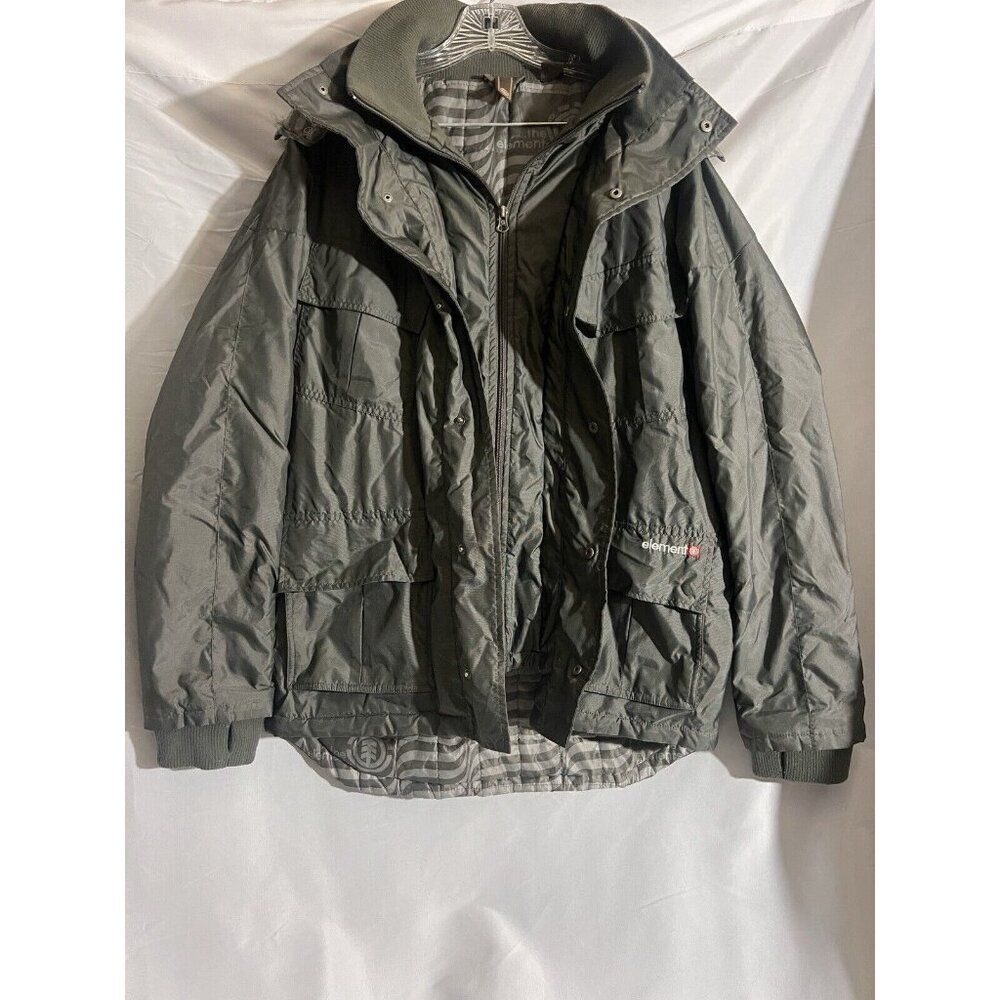Elements Skateboard Mens L Winter Ski Snowboarding Coat Parka Woods &Thread   O4